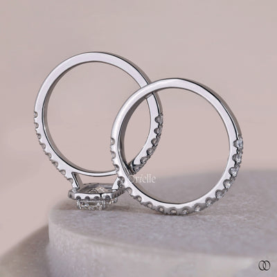 half eternity band white gold bridal set
