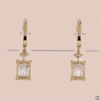 designer earrings princess cut diamond style
