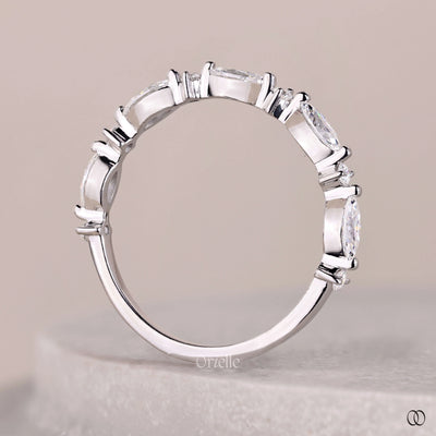 unique setting ring half eternity moissanite band
