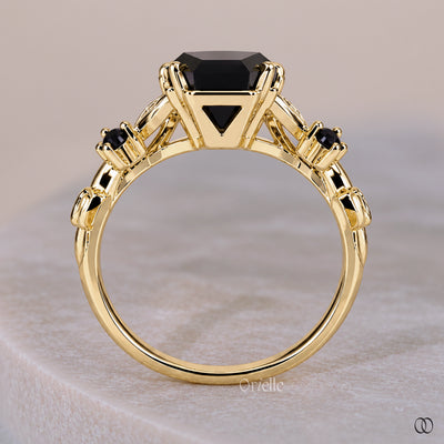 Gothic Nature Inspired Coffin Shaped Engagement Ring