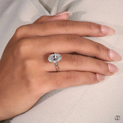 handmade ring two tone diamond design
