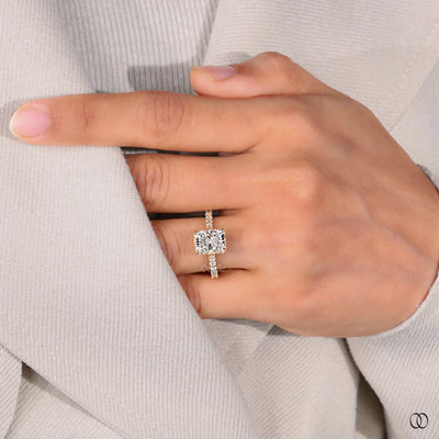handmade ring hidden halo diamond setting
