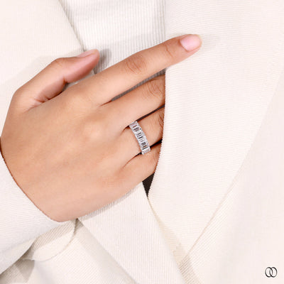 handmade band white gold diamond eternity band
