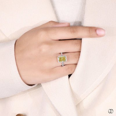 unique design ring white gold halo ring
