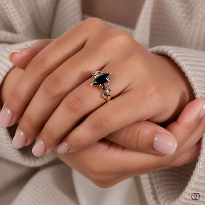 unique setting marquise engagement ring
