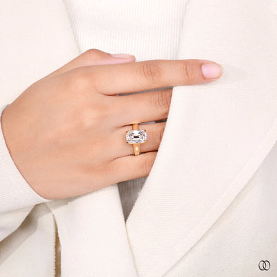 unique design ring hidden leaf diamond ring
