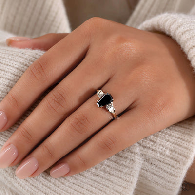 gothic bat wing engagement ring
