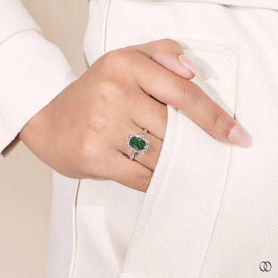 lab grown diamond ring cushion cut design
