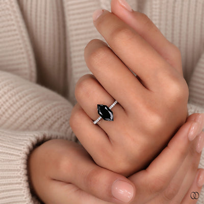 Pavé engagement ring with sparkling diamond accents
