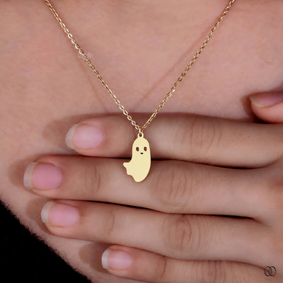 Halloween Style Women Ghost Minimalist Gold Pendant
