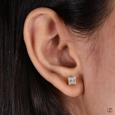 handmade earrings 14k gold diamond studs

