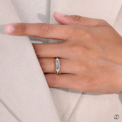 baguette diamond ring yellow gold engagement
