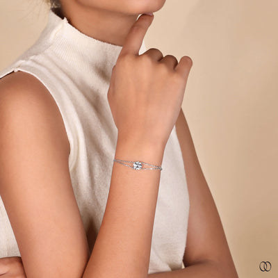 unique design bracelet double chain diamond style
