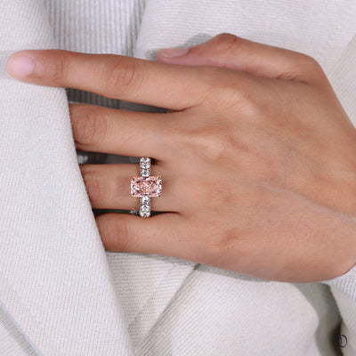 hidden halo engagement ring pink diamond
