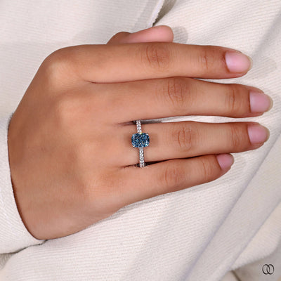 white gold ring blue diamond engagement ring

