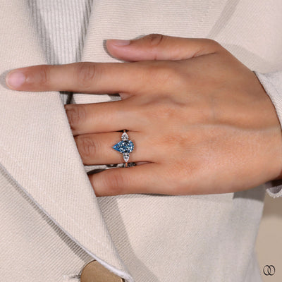 Handmade ring with delicate craftsmanship and diamond accents
