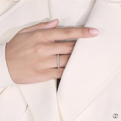 lab grown diamond ring eternity wedding band
