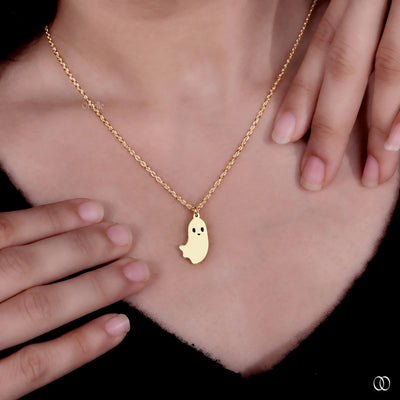 Halloween Style Women Ghost Minimalist Gold Pendant