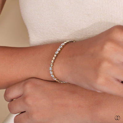 handmade bracelet yellow gold diamond style
