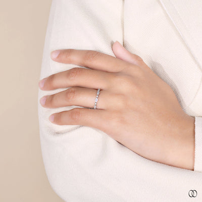 unique design ring white gold wedding band
