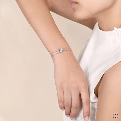 handmade bracelet white gold diamond design
