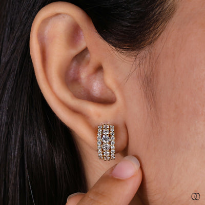 handmade 14k yellow gold diamond earrings
