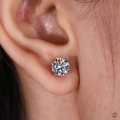 diamond stud earrings 14k white gold design
