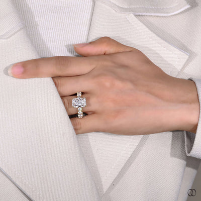 hidden diamond ring radiant cut setting
