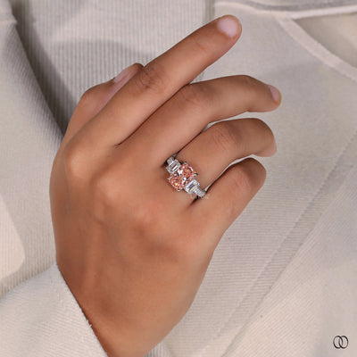 Handmade ring with delicate craftsmanship and diamond accents
