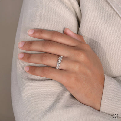 moissanite band white gold wedding ring
