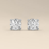 925 Sterling Silver Round Moissanite Stud Earrings Timeless