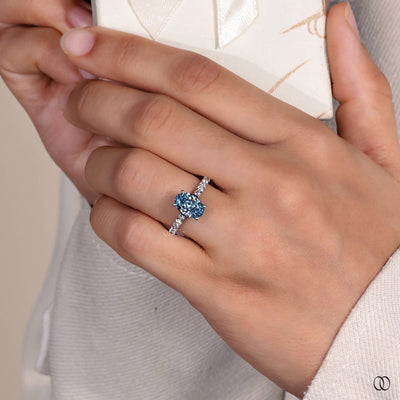 unique design ring hidden halo diamond style
