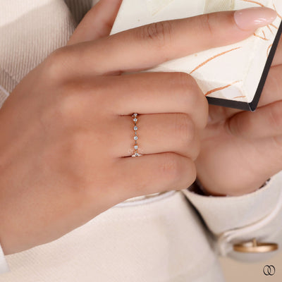 Handmade wedding band with delicate craftsmanship
