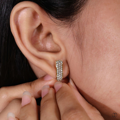 lab grown diamond huggie hoop earrings
