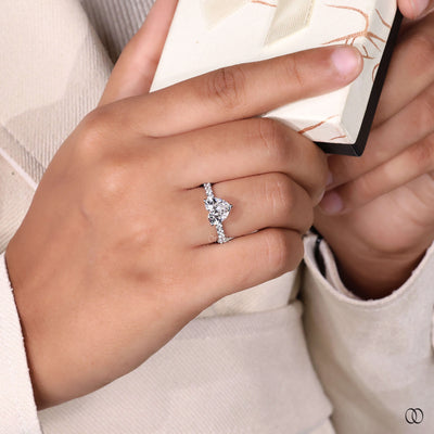 Lab grown diamond ring with a classic elegant setting
