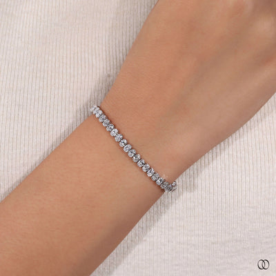 handmade bracelet oval diamond tennis design

