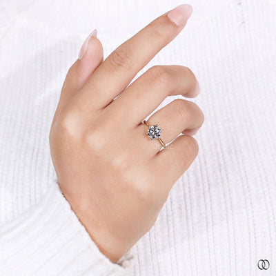 yellow gold solitaire brilliant cut ring
