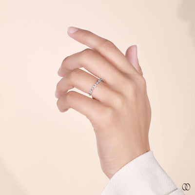 moissanite wedding band half eternity style
