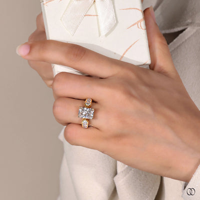 Lab grown diamond ring with a classic engagement setting
