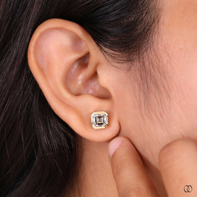 lab grown diamond earrings bezel setting
