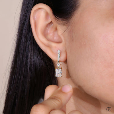princess diamond huggies channel pave setting
