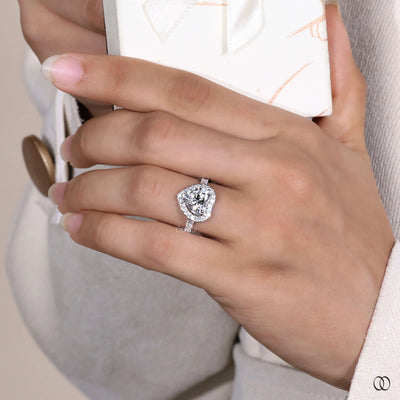 Lab grown diamond ring with a classic engagement setting