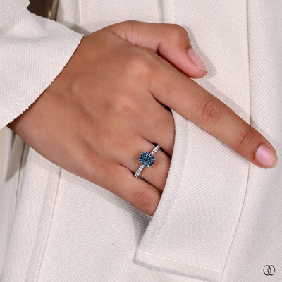 handmade ring hidden halo pave diamond ring

