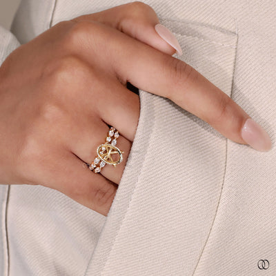 Accent wedding band with sparkling diamond details
