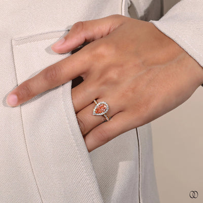 Handmade ring with delicate craftsmanship and diamond accents
