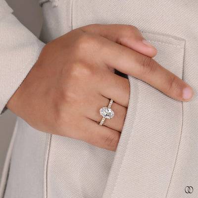 Handmade ring with delicate craftsmanship and diamond accents
