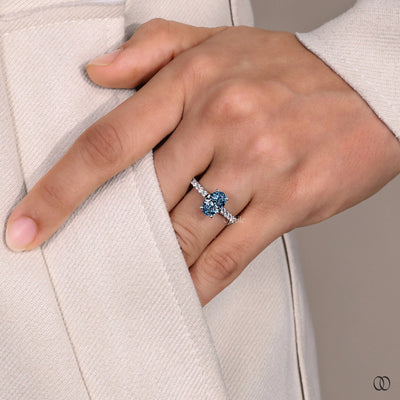 handmade ring oval cut diamond engagement ring
