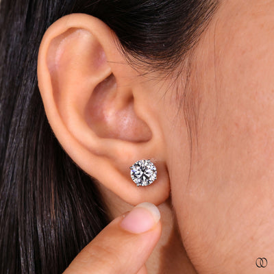 lab grown diamond earrings round cut studs
