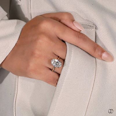 lab grown diamond ring oval engagement style
