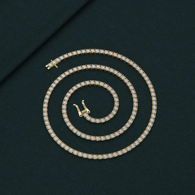 Handmade round cut moissanite tennis necklace design
